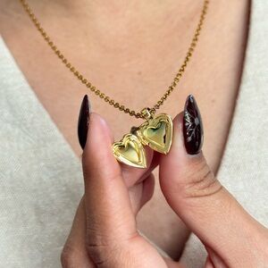 Gold and Black Heart Pendant Necklace
